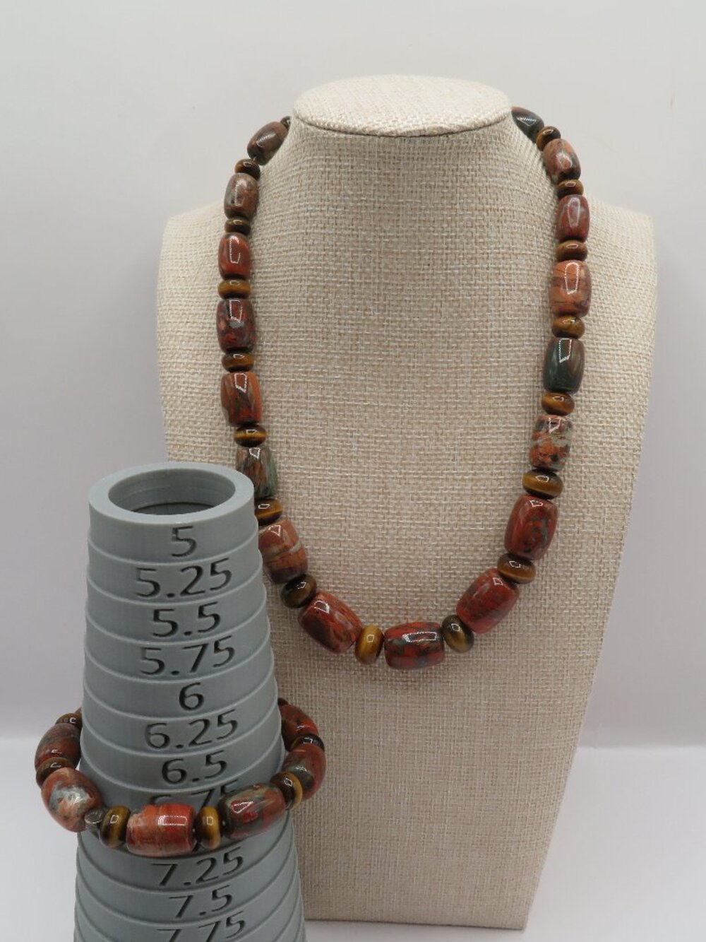 Desert Rose Trading Jasper 925 Necklace and Bracelet Set